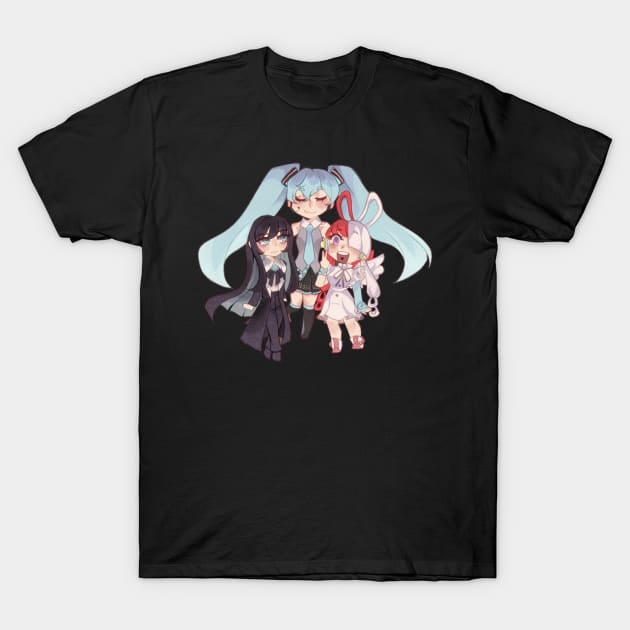 Miku, Uta, and Ado T-Shirt by dondotong